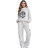 Tesivruno Lounge Sets for Women 2 Piece Outfits Loose Mockneck Sweatpants and Wide Leg Pants Track Suit with Pockets