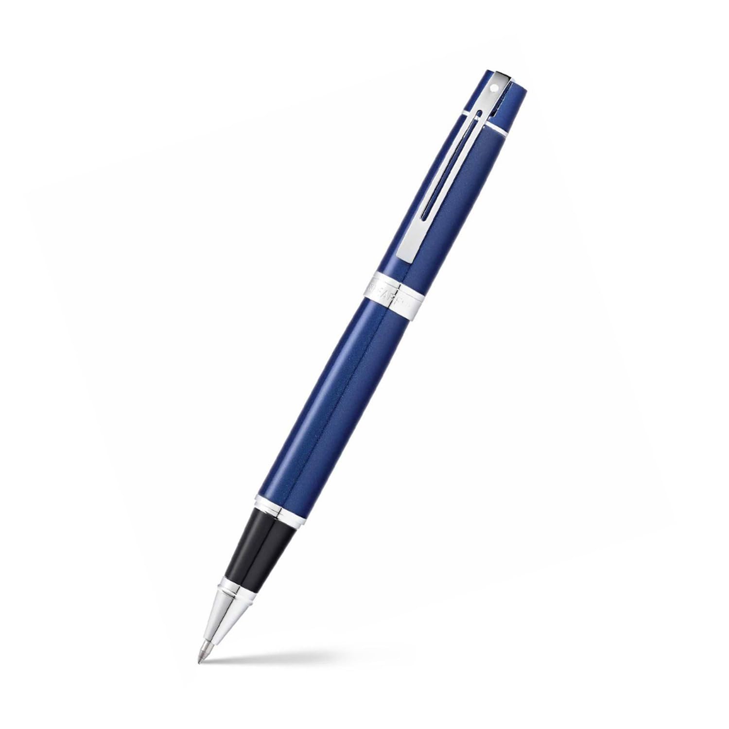 Sheaffer 300 - refillable rollerball pen, glossy blue lacquer, polished chrome plate trim