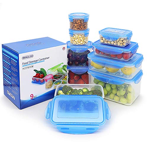 Food Storage Containers with Lids, MOKALOO Plastic Meal Prep Containers with Airtight Leak Proof Lids, BPA-Free Reusable Bento Lunch Box, Food Prep Containers for Kitchen Use [9-Pack] - Thumbnail 5