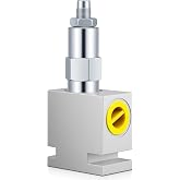 Wovnet Adjustable Aluminum Pressure Relief Valve, 20 Gpm; 3000 Psi; #8 Sae (3/4-16 Orb), Hydraulic Pressure Control Valve for Systems and Pumps