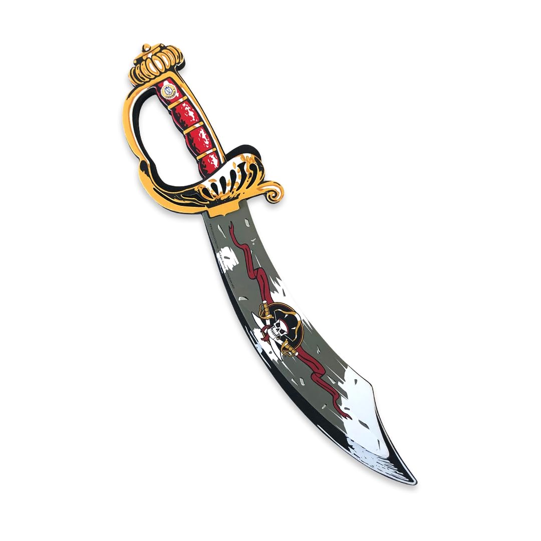 Liontouch - Pirate Sabre - Captain Cross - Age 3-8 Years | Pretend Play Skull Toy For Boys | Safe Cutlass-Like Foam Sword for Sailing the Caribbeans | Ideal Accessory For Dress Up & Costumes