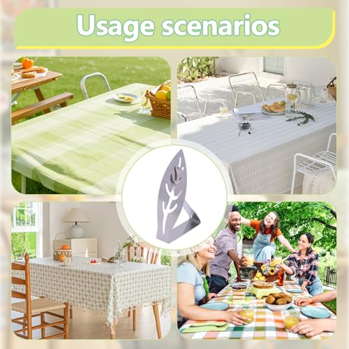pclapora 10 x Stainless Steel Tablecloth Clips, Flexible and Movable Tablecloth Clips, for Office Thickness within 4 cm, for Indoor and Outdoor Use
