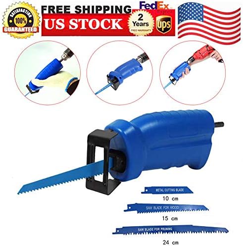 Reciprocating Saws, Reciprocating Saws Portable Adapter Electric Drill Attachment Power Tool Accessories Convert Adapter Wood Metal Cutter for Cutting Machine Saw Blades, USA STOCK