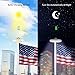 KINHOO 42 LED Solar Flag Pole Lights, IP65 Waterproof Flagpole Downlight for Most 15 to 25 Ft Dusk to Dawn Auto On/Off Night Lighting