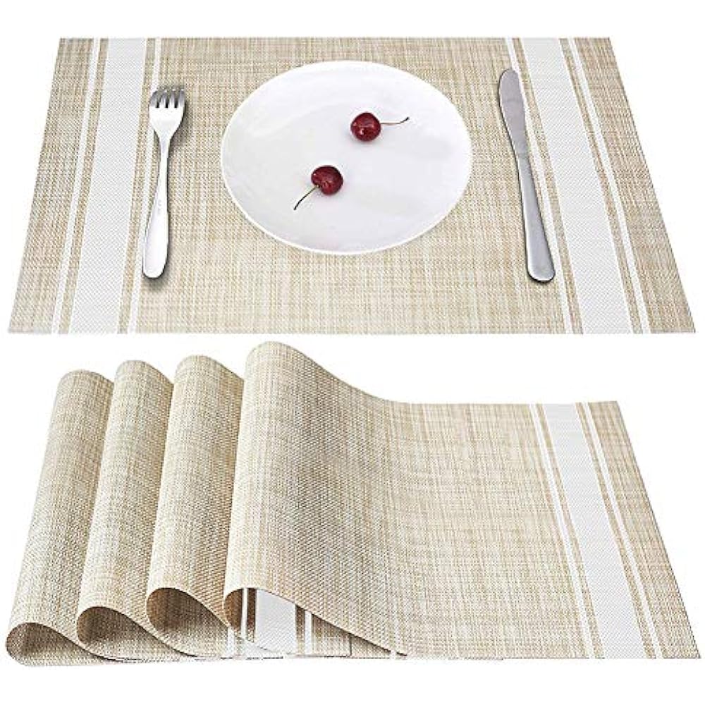 Placemats Set Place Mats Of 4, Heat Insulation & Stain Resistant