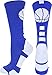 MadSportsStuff Basketball Socks with Basketball Logo Crew Socks (Royal/White, Small)