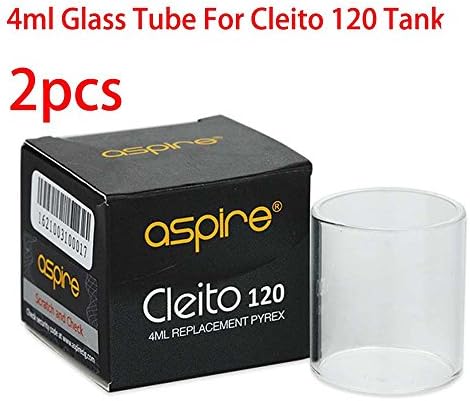 2pcs 4ML Glà ss Tube For AspĬre Ćleito 120 ŧank Ćoils