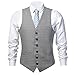 Zicac Men's Unique Advanced Custom Vest Skinny Wedding Dress Waistcoat, Light Gray, Medium