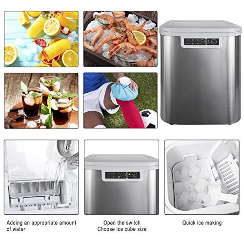 WOLTU Eiswürfelmaschine Eiswürfelbereiter, 15kg/24hrs, 2 Eiswürfel-Größen, 2,2 Liter Wassertank… – Bild 7