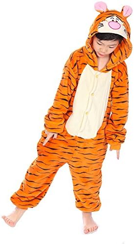 Unisex Animal Children Pajamas Cosplay Sleepwear for Kid Halloween or Christmas Costumes for Baby(120#, Tiger)