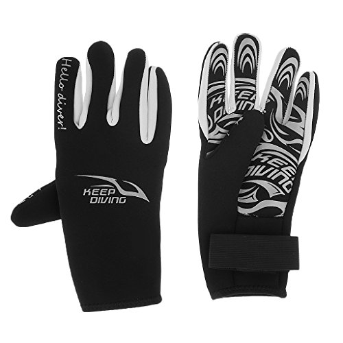 Dovewill 2 Pieces M/L/XL Printed 3mm Neoprene Waterproof Non Slip Keep Warm Gloves for Men Ladies Diving Scuba Snorkeling Surfing Winter Swimming Outdoor - XL