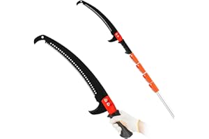 Outvita 7-24FT Telescoping Pruning Pole for Tree Trimming, Aluminum Manual Pole Saws for Tree Trimmer with Telescopic Extension Pole 1 Scissors 2 Blade