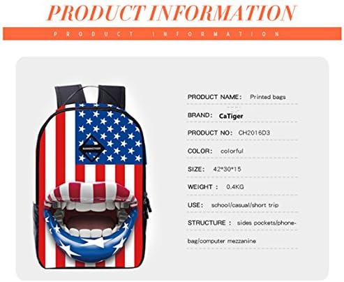 CaTiger 2016 New Style National Flag Printed Backpack,Supreme Teens School Bag Travel Backpack (A1)