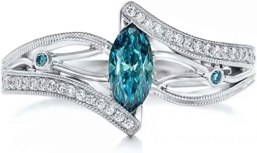 Women's 925 Sterling Silver Crystal Filled Round Shape Ring green size 8