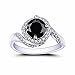 Veunora 925 Sterling Silver 7.5x7.5mm Black Spinel Filled Twisted Ring