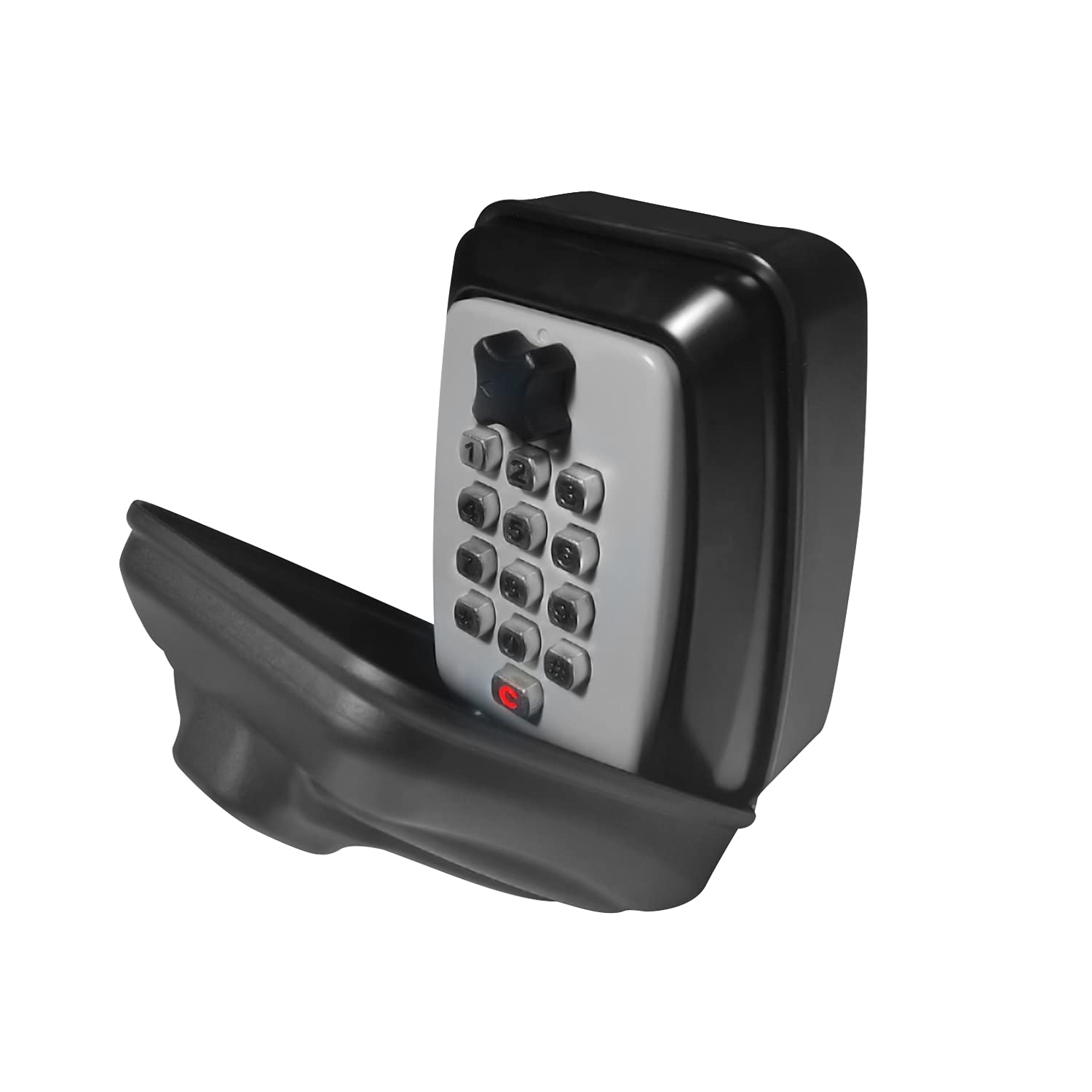 SISAV Push Button Lock Box,Outdoor Wall Mounted Key Storage Box with 10-Digit Keyboard Resettable Code,Protective Shell for Outside Weatherproof,Large Capacity,for Home,Outdoor