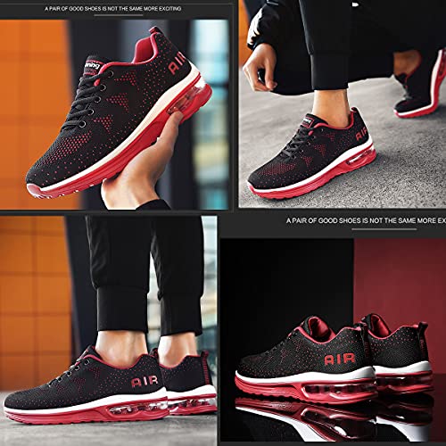 fashioncool Men\'s Women’ s Non Slip Gym Sneakers Lightweight Breathable Athletic Running Walking Tennis Shoes Red835 EU 40