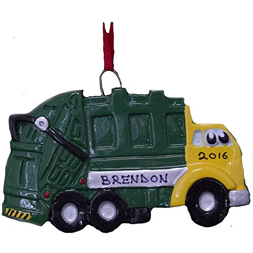 Personalized Garbage Truck Christmas Ornament Free Personalization