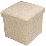 ZLY Folding Stool Storage Ottoman Polyester Fabric