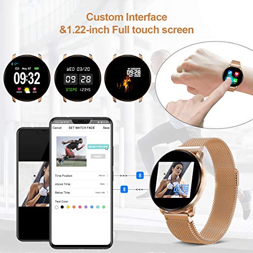 GOKOO Smartwatch Fashion para Hombre Mujer Impermeable Reloj Inteligente Monitores de Actividad Fitness Tracker con… - Imagen 7