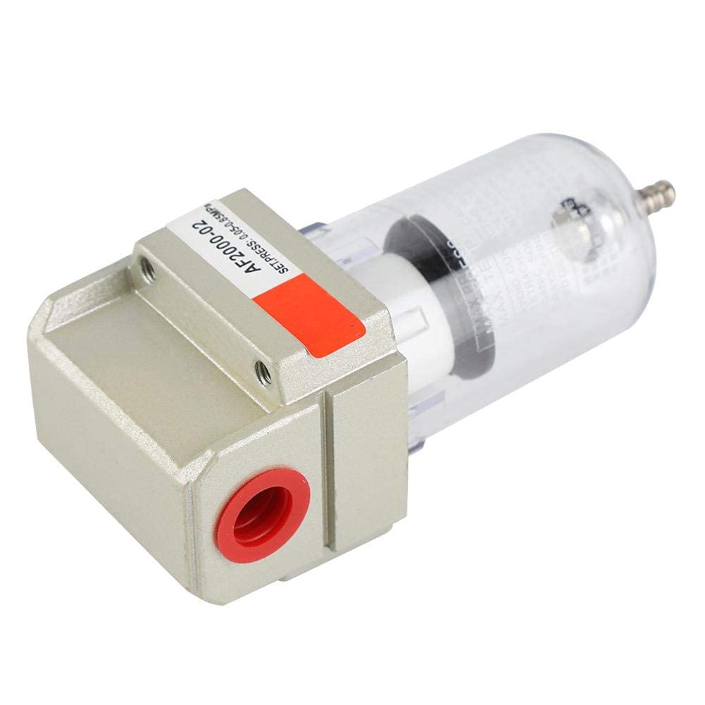 Air Filter Water Oil Separator, 1/4 Inch Quick Coupling Particulate Filter for Compressor AF2000-02, Moisture Trap Cleaner
