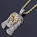 TOPGRILLZ Jesus Pendant Necklace Rope Gold Chain for Men Iced out 14K Gold Plated Simulated Diamond Chain Stainless Steel Chain 24 inch