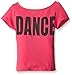 Gia Mia Dance Girls' Big Dance Open Back Tee, Pink, Small