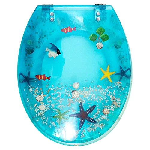 Assento Sanitário Decorado Vidro Acrílico - Oceano