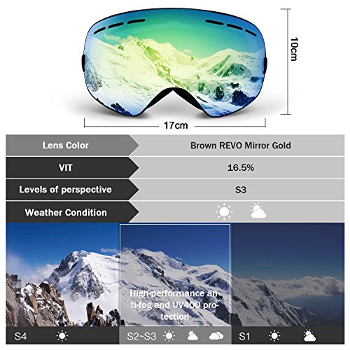 FYLINA Altman Ski Goggles OTG Snowboard Snow Goggles with Anti-Fog, ATV Dirt Bike Motorcycle Sunglasses-100% UV Protection Military Combat Helmet Compatible Detachable Dual Lens for Men Women