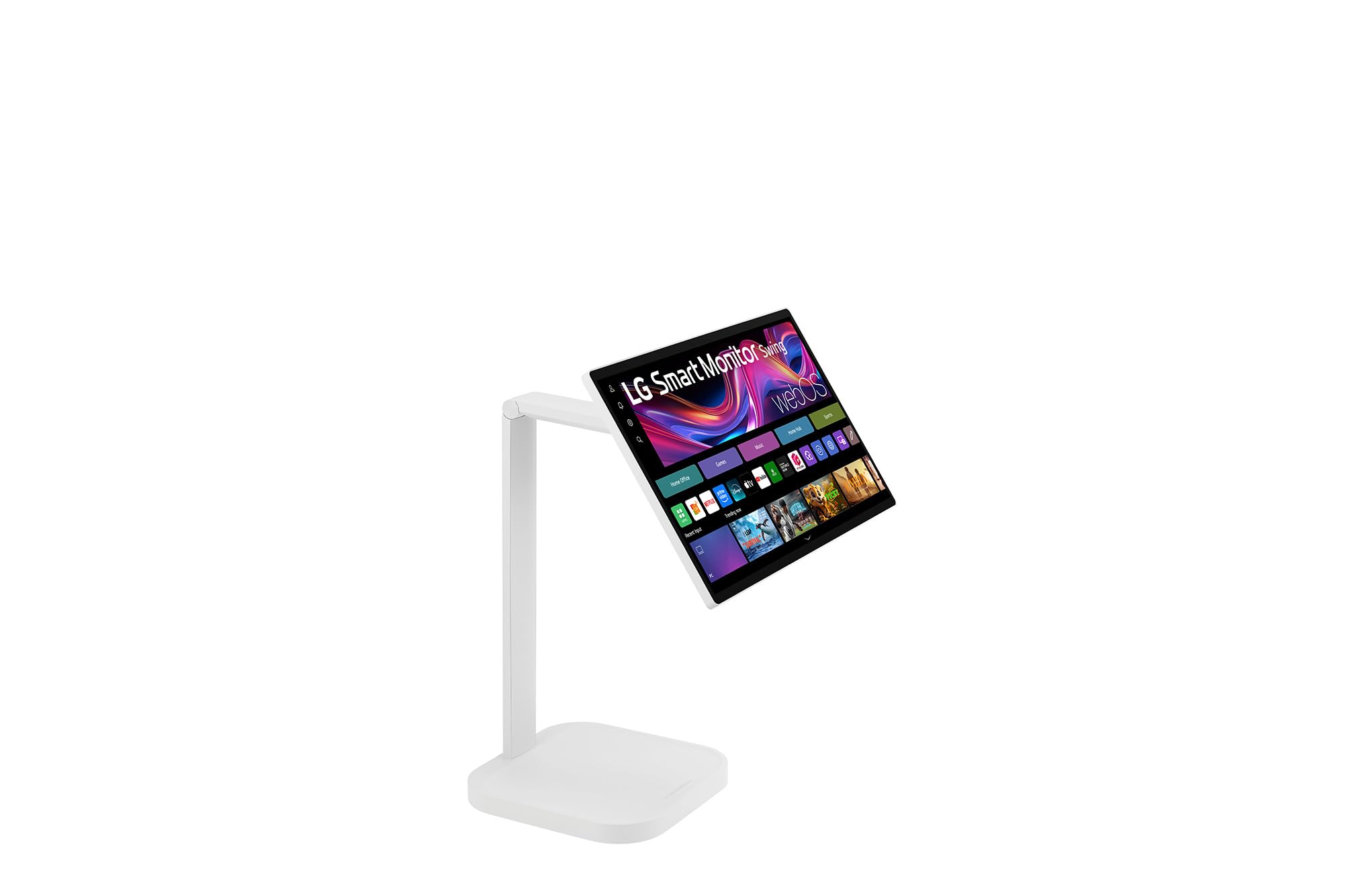 LG Smart Monitor Swing 32U889SA-W 32 Zoll 4K UHD IPS Touch Monitor, webOS 24, AirPlay, ThinQ, HDR10, 95% DCI-P3, rollbarer Standfuß, 1x USB-C (65W), 2X HDMI 2.0, Weiß 2
