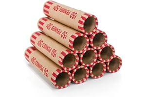 L LIKED 100 PCS Preformed Coin Wrappers Rolls-Pennies
