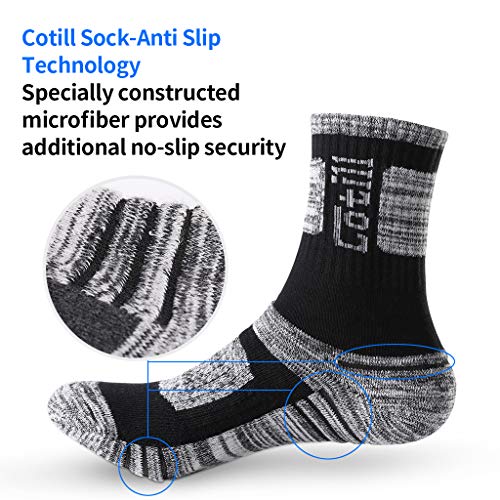Cotill 3 Pairs Hiking Walking Trekking Socks for Men and Women, Light Breathable Wicking Performance Cushion Anti Blister Casual Crew Athletic Socks for Outdoor - Image 4