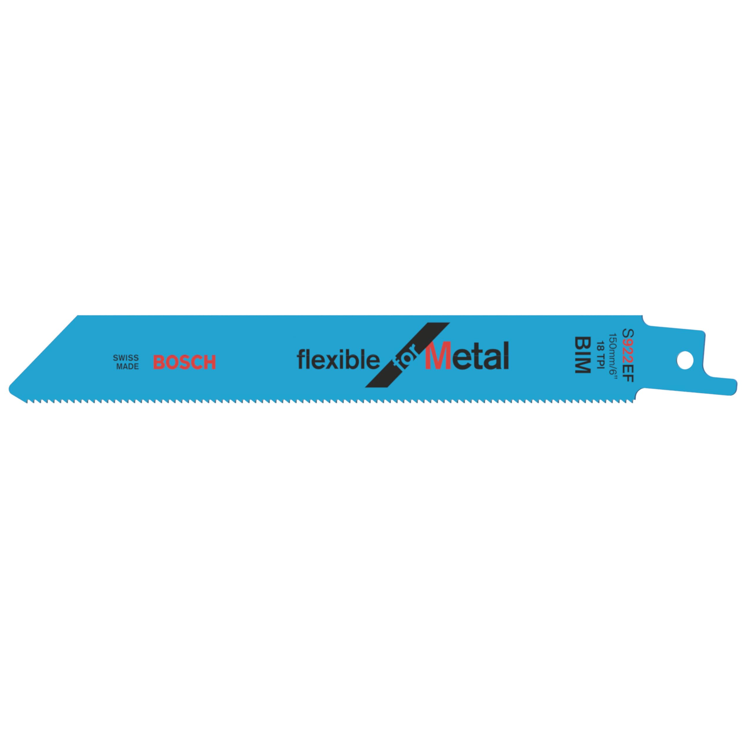 Bosch 1x Reciprocating Saw Blade S 922 EF 'Flexible for Metal' (Length 150 mm, Accessories Reciprocating Saws)