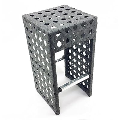 Modern Home Avon Woven Wicker Outdoor Chair/Bar Stool - Ash Gray 51soreH 5dL