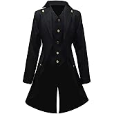 Crubelon Men‘s Steampunk Vintage Jacket Gothic Victorian Frock Coat Uniform