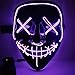 CANASOUR Halloween Mask Frightening Cosplay LED Light up Mask for Festival Cosplay Costume (Purple)