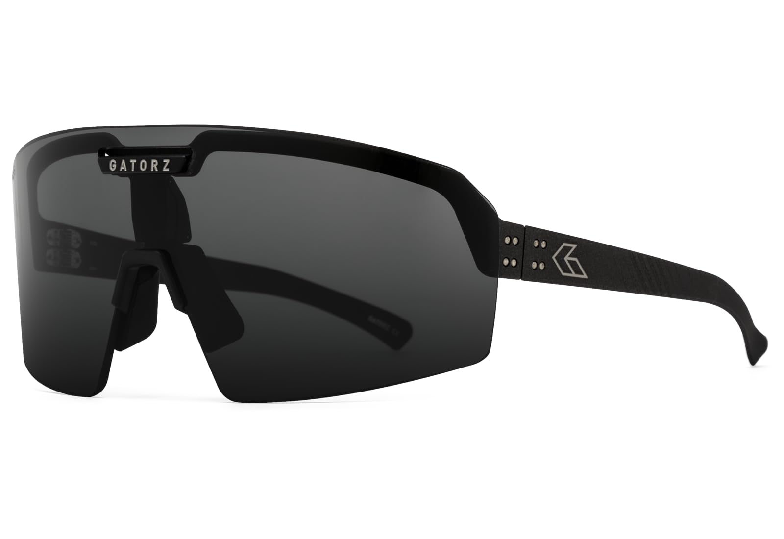 Photo 1 of Gatorz Havok Sunglass, Matte Black Cerakote Frame, Engraved Logo, Smoke ANSI Z87.1+ Lens - Made in the USA - GZ-13-046