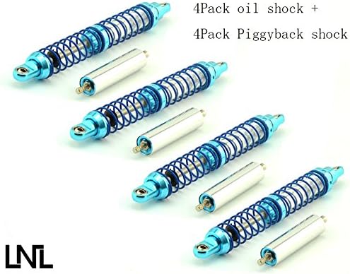 LNL 4xAdjustable Piggyback Dual Springs Damper Blue RC Car LL0053 (123mm)