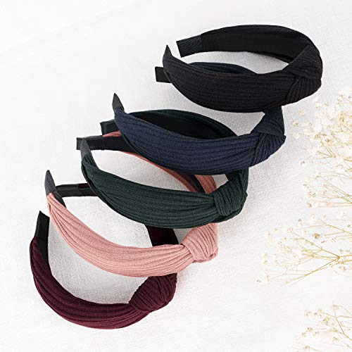 JOYPEA 10 Knotted Headbands For Women Girl 10 Colors Soft Knitted Headbands For Women's Hair Turban Headbands For Women - Thumbnail 3