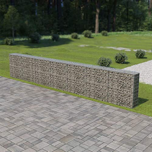Tidyard Gabionenwand mit Abdeckung Gabione Steinkorb Steingabione Gabionen Wand Drahtkorb Draht Mauer für Steine zur…