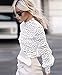 MUYAOO Women's Tops T-Shirt Lace Blouse Ladies Long Sleeve Casual Shirt White