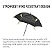 TheFitLife Black Golf Umbrella 62-inch Large Windproof Auto Open Durable and Strong Enough for the Fierce Wind and Heavy Rain Double Canopy 8 Ribs Sturdy Portable