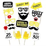 DIY 30th Birthday Party Photo Booth Props Kit - Suitable for His or Hers 30th Birthday Celebration - 20 Pcs
