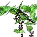 Meiliy 8FT 5pcs Artificial Greenery Chain Grapes Fake Vines Leaves Foliage Simulation Fruits for Home Room Garden Wedding Garland Outside Decoration