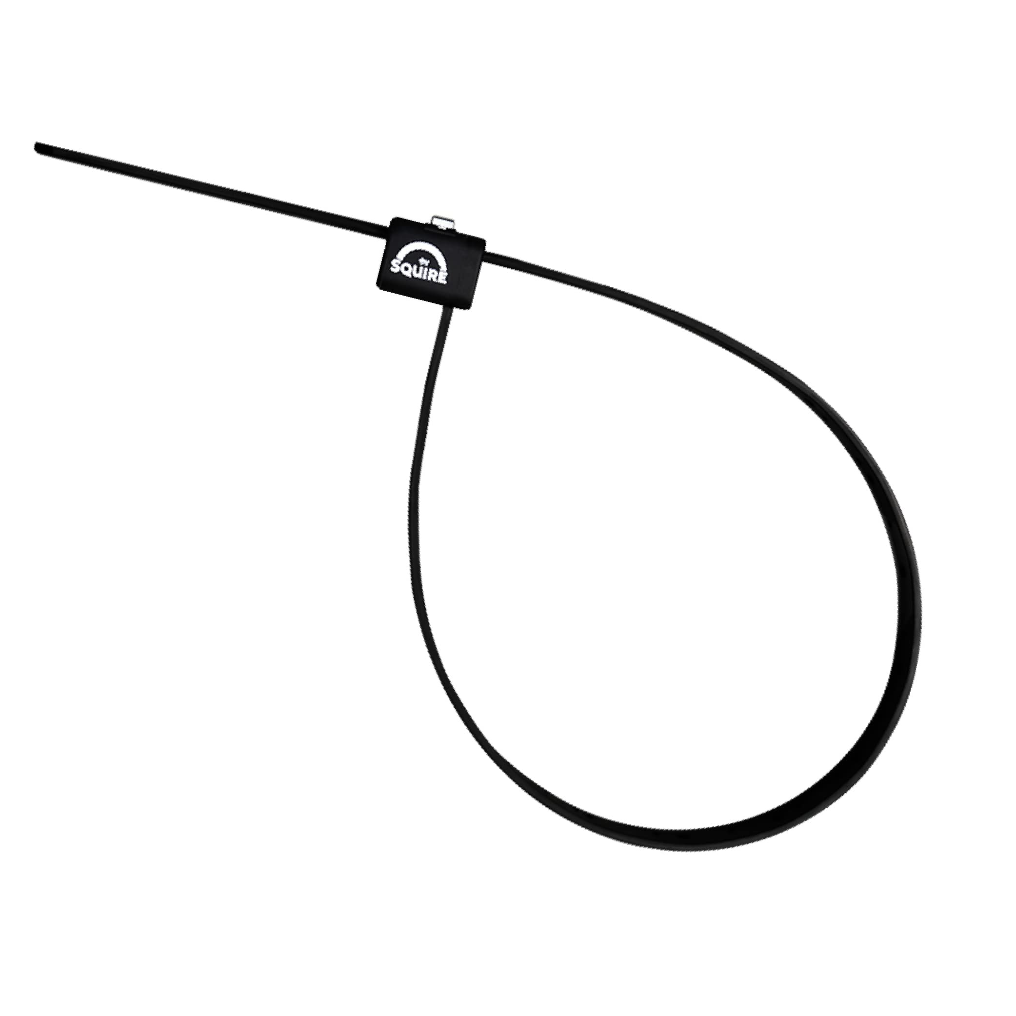 Squire Bike Locks STRAPLOK™ 10/400: Ultra-Lightweight Multi-Functional Zip-Tie Style Café Bike Lock with 10mm Stainless Steel Core, 450mm Length, 2 Keys Included