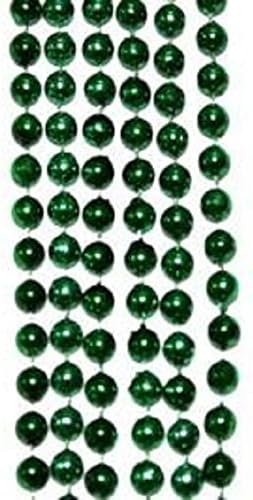 St Patrick's, Mardi Gras, Round Green Beads, 10 Dozen, 33", 7mm