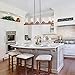 LNC Kitchen Light Fixtures, Farmhouse Chandelier Over Island in Rustic Wood and Metal, Glass Pendant for Dining Room