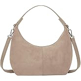 Suede Crescent Tote Bags for Women Vintage Shoulder Bag Brown Suede Handbag Casual Crossbody Bag Travel Work Purse