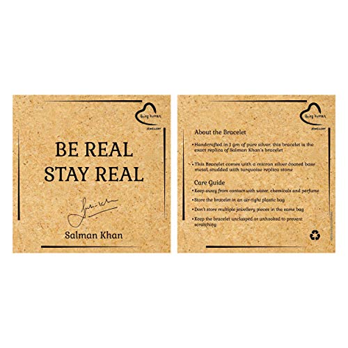 Jewelkaricom-Salman-Khan-Being-Human-Bracelet-Silver-Plated-and-Turquoise-Strand-Bracelet-for-Men-Silver
