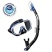 TUSA Sport Adult Visio Tri-Ex Black Series Mask and Dry Snorkel Combo, Black/Metallic Blue